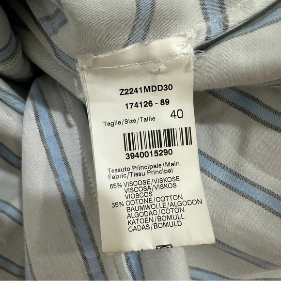 MSGM Striped Aline Flowy Skirt Size EU 40 US 4 White Blue - Picture 7 of 10